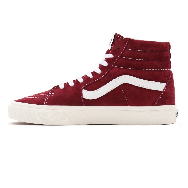 Vans Pig Suede Sk8-Hi Red Classic Mens Womens - (Pig Suede) pomegranate/snow white VN0A32QG9G8 Shoes