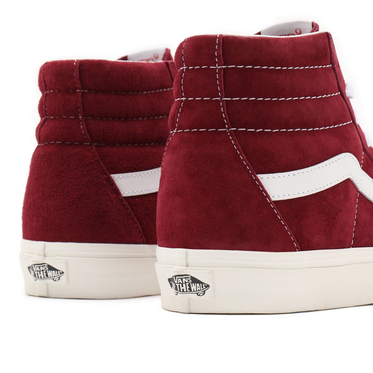 Vans Pig Suede Sk8-Hi Red Classic Mens Womens - (Pig Suede) pomegranate/snow white VN0A32QG9G8 Shoes