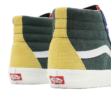 Vans Mixed Corduroy Sk8-Hi Multicolour Classic Mens Womens - (Mixed Corduroy) Multi/Jungle Green VN0A5KRH94M Shoes