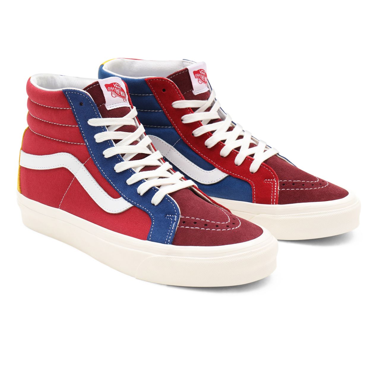 Vans Anaheim Factory Sk8-Hi 38 DX Red Classic Mens Womens - (Anaheim Factory) port/chili/blue/gold VN0A38GF9XP Shoes