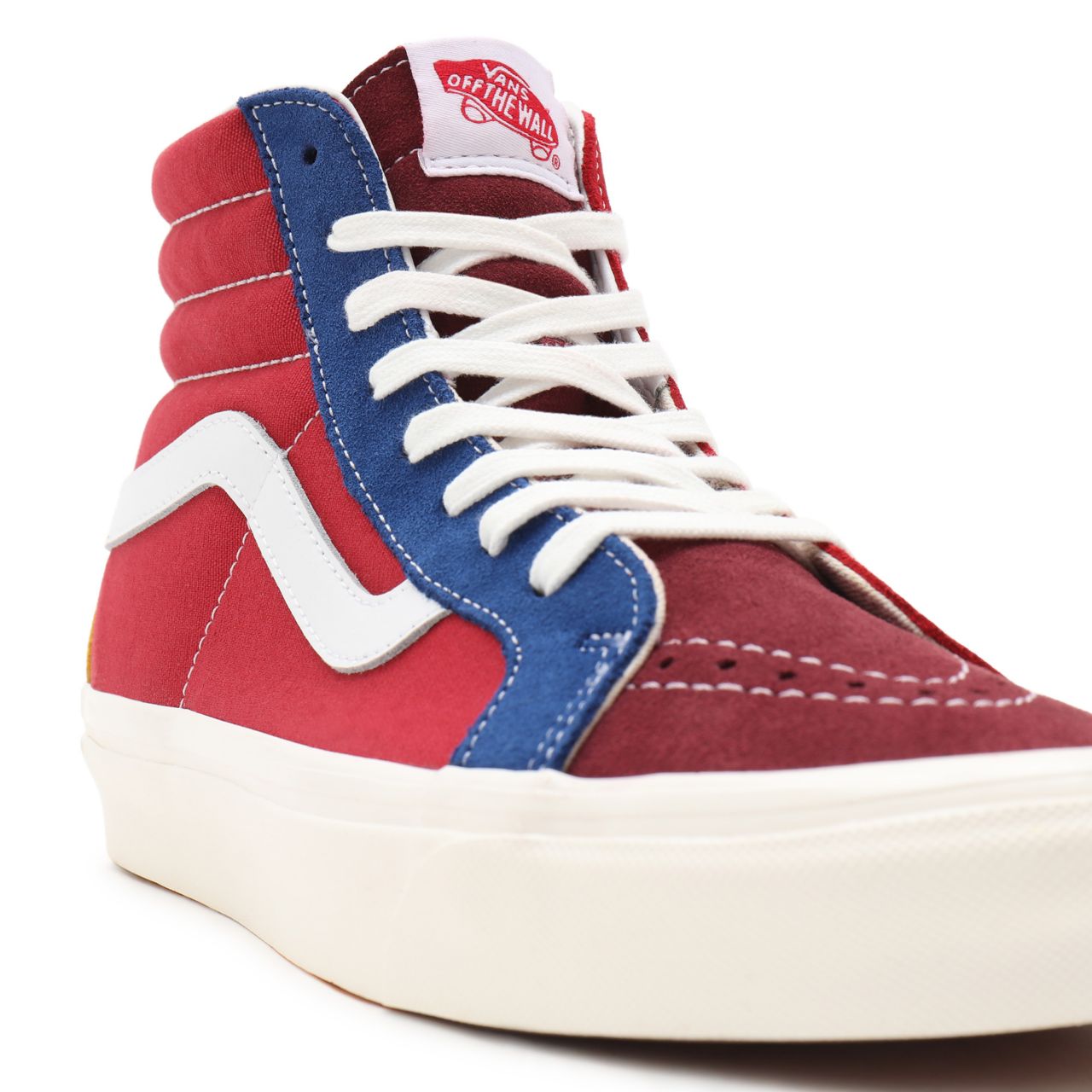 Vans Anaheim Factory Sk8-Hi 38 DX Red Classic Mens Womens - (Anaheim Factory) port/chili/blue/gold VN0A38GF9XP Shoes