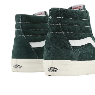 Vans Pig Suede Sk8-Hi Green Classic Mens Womens - (Pig Suede) Jungle Green/Snow White VN0A5JMJ94T Shoes