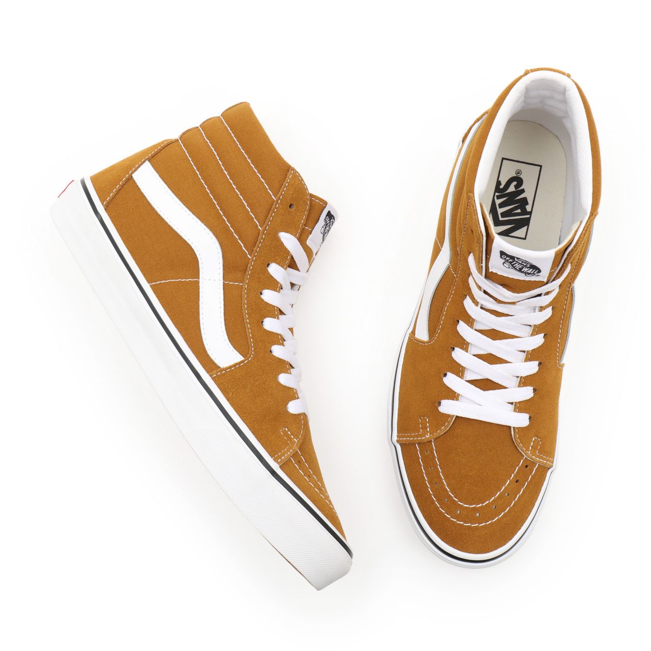 Vans Sk8-Hi Brown Classic Mens Womens - golden brown/true white VN0A32QG9GE Shoes