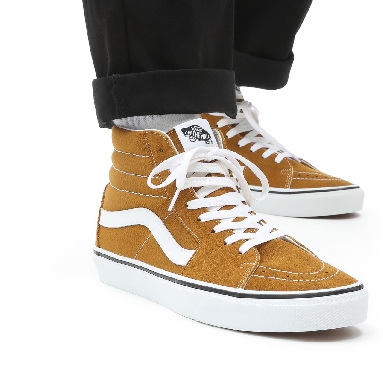 Vans Sk8-Hi Brown Classic Mens Womens - golden brown/true white VN0A32QG9GE Shoes