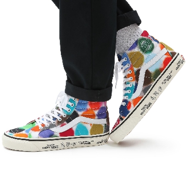 Vans Anaheim Factory Sk8-Hi 38 DX Multicolour Classic Mens Womens - (Anaheim Factory) spray spots/marshmallow VN0A38GF9XQ Shoes