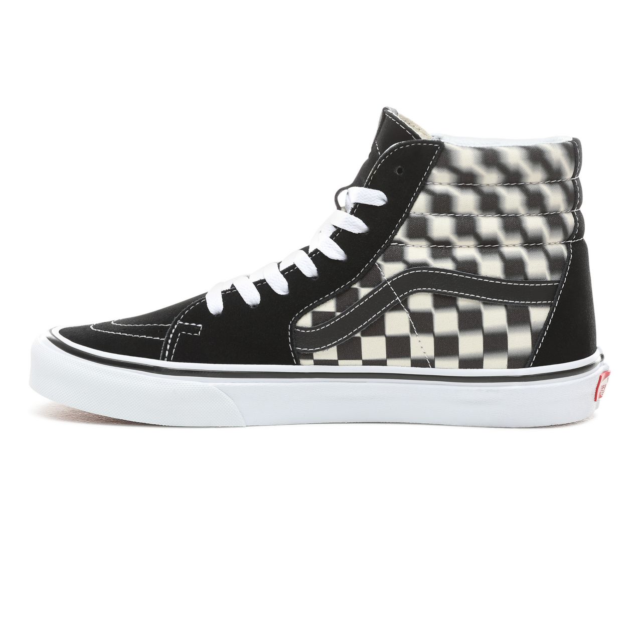 Vans Blur Check Sk8-Hi Classic Mens Womens - (Blur Check) Black/Classic White VN0A38GEVJM Shoes