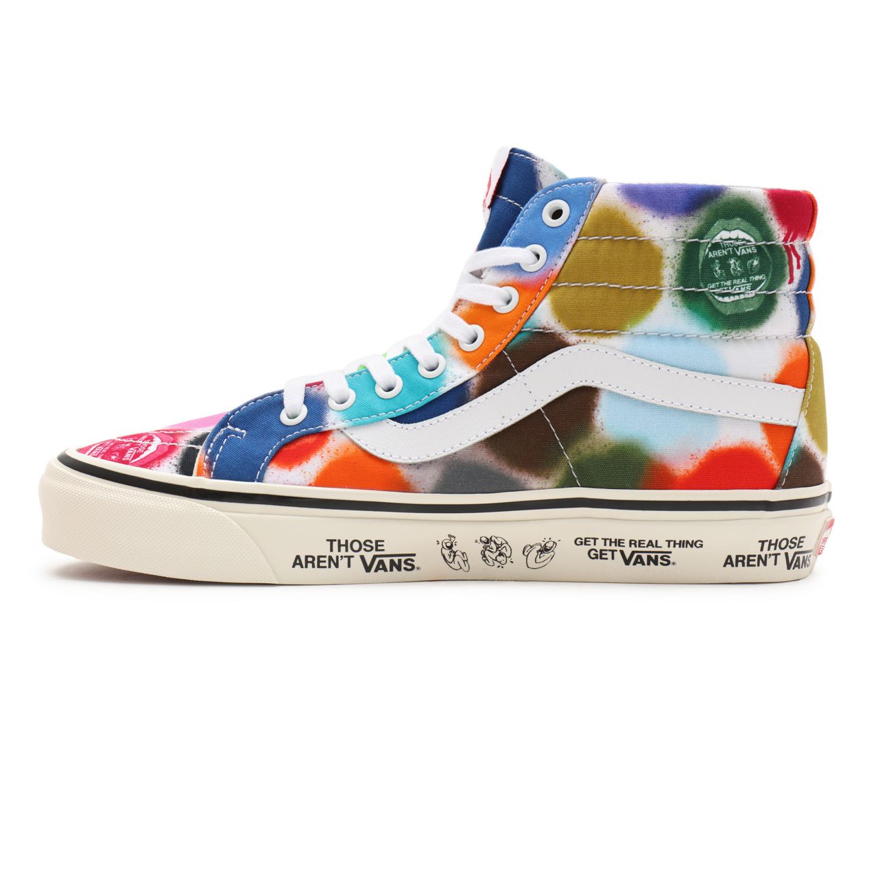 Vans Anaheim Factory Sk8-Hi 38 DX Multicolour Classic Mens Womens - (Anaheim Factory) spray spots/marshmallow VN0A38GF9XQ Shoes