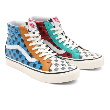 Vans Anaheim Factory Sk8-Hi 38 DX Multicolour Classic Mens Womens - (Anaheim Factory) leather check/multi VN0A38GF9ID Shoes