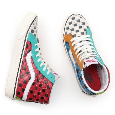 Vans Anaheim Factory Sk8-Hi 38 DX Multicolour Classic Mens Womens - (Anaheim Factory) leather check/multi VN0A38GF9ID Shoes