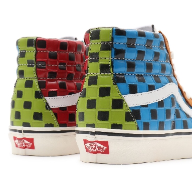 Vans Anaheim Factory Sk8-Hi 38 DX Multicolour Classic Mens Womens - (Anaheim Factory) leather check/multi VN0A38GF9ID Shoes