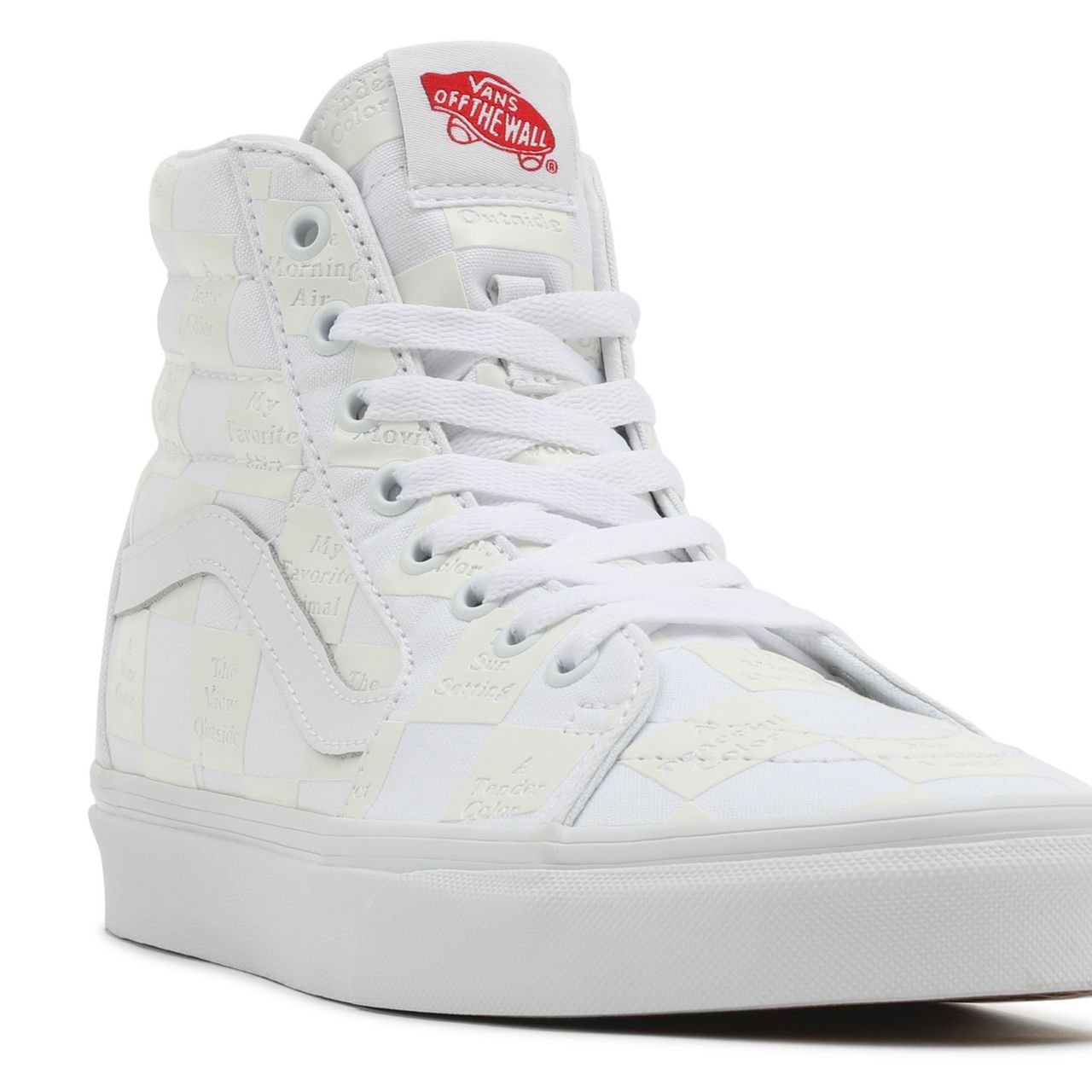 Vans DIY Checkerboard Sk8-Hi White Classic Mens Womens - (Diy Checkerboard) True White VN0A5KRH8AX Shoes