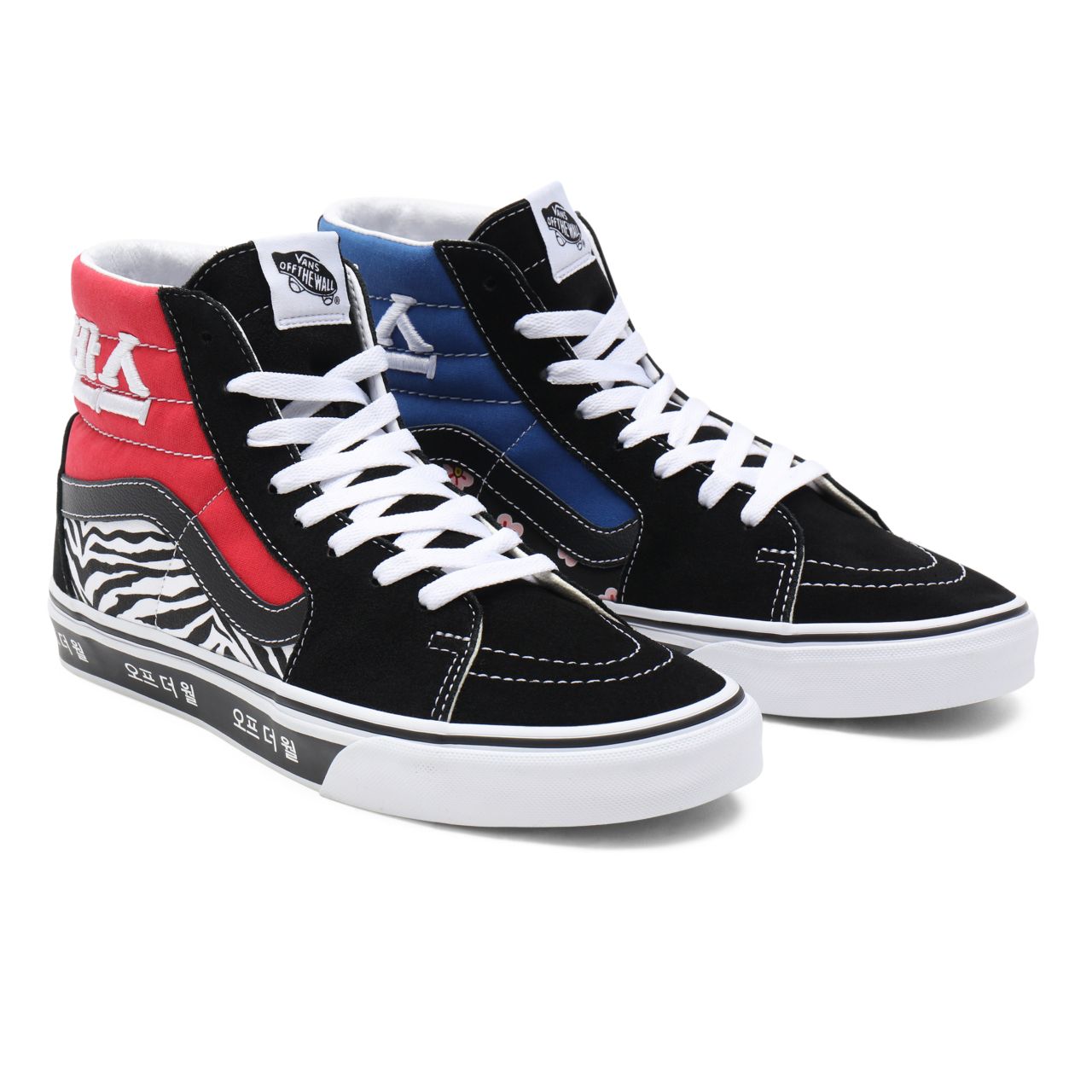 Vans Korean Typography Sk8-Hi Black Classic Mens Womens - (Korean Typography) racing red/true blue VN0A32QG9HW Shoes