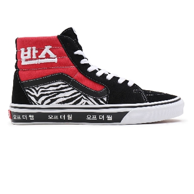 Vans Korean Typography Sk8-Hi Black Classic Mens Womens - (Korean Typography) racing red/true blue VN0A32QG9HW Shoes