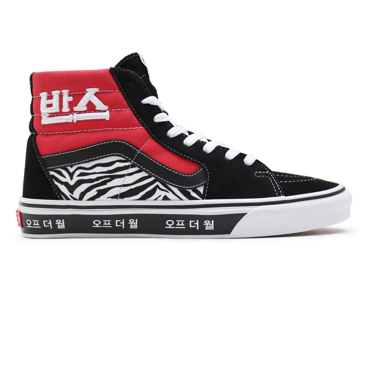 Vans Korean Typography Sk8-Hi Black Classic Mens Womens - (Korean Typography) racing red/true blue VN0A32QG9HW Shoes