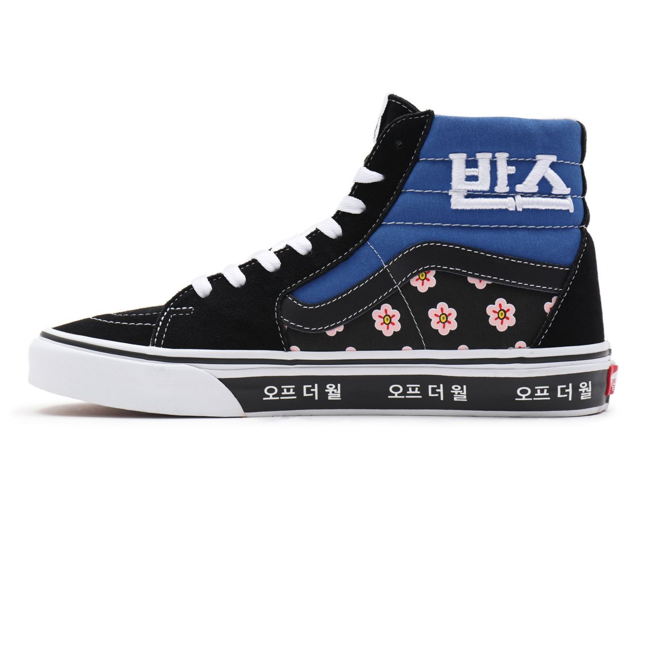 Vans Korean Typography Sk8-Hi Black Classic Mens Womens - (Korean Typography) racing red/true blue VN0A32QG9HW Shoes