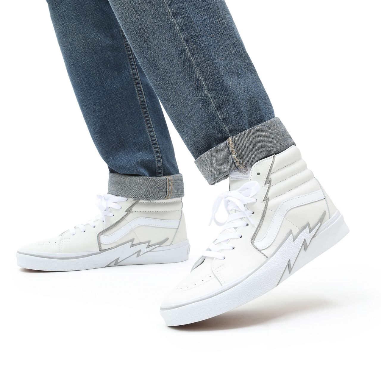 Vans Sk8-Hi Bolt White Classic Mens Womens - true white/drizzle VN0A5JIVXP3 Shoes