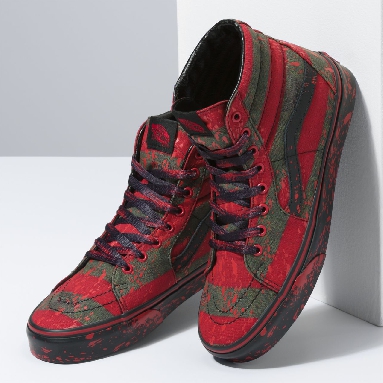 Vans X Nightmare On Elm Street Sk8-Hi Red Classic Mens Womens - (Terror)Nightmareonelmst VN0A4U3CZV1 Shoes