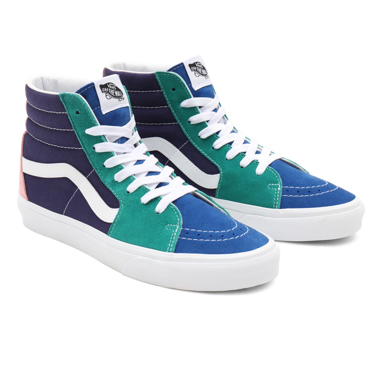 Vans Retro Sport Sk8-Hi Blue Classic Mens Womens - (Retro Court) multi/true white VN0A32QG9EJ Shoes