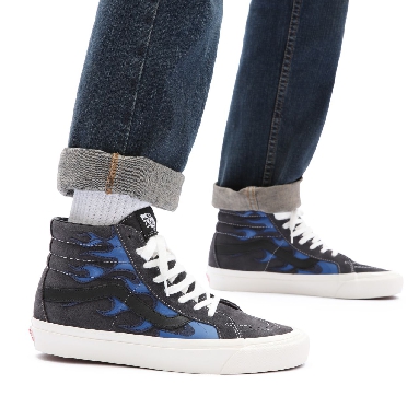 Vans Anaheim Factory Sk8-Hi 38 DX Blue Classic Mens Womens - (Anaheim Factory) Layered Flame VN0A5KRI97C Shoes