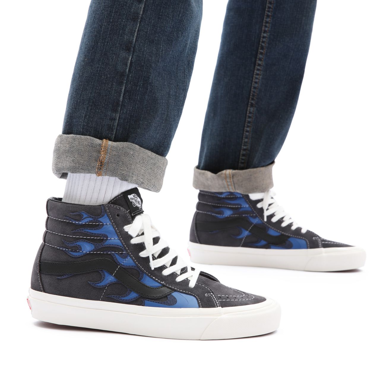 Vans Anaheim Factory Sk8-Hi 38 DX Blue Classic Mens Womens - (Anaheim Factory) Layered Flame VN0A5KRI97C Shoes