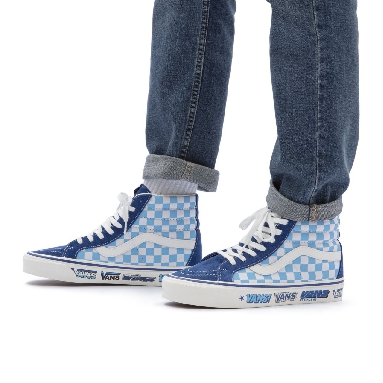 Vans Anaheim Factory Sk8-Hi 38 DX Blue Classic Mens Womens - (Anaheim Factory) Freestyle/True Blue VN0A5KRIA5I Shoes