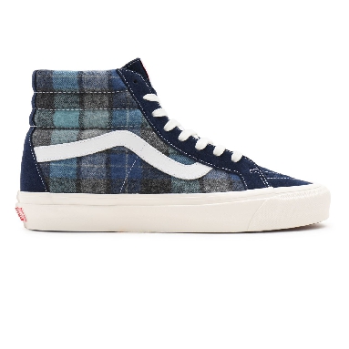 Vans Anaheim Factory Sk8-Hi 38 DX Blue Classic Mens Womens - (Anaheim Factory) pendleton/beach boy plaid VN0A38GF9GS Shoes