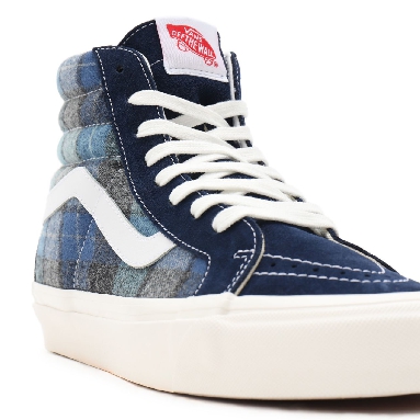 Vans Anaheim Factory Sk8-Hi 38 DX Blue Classic Mens Womens - (Anaheim Factory) pendleton/beach boy plaid VN0A38GF9GS Shoes