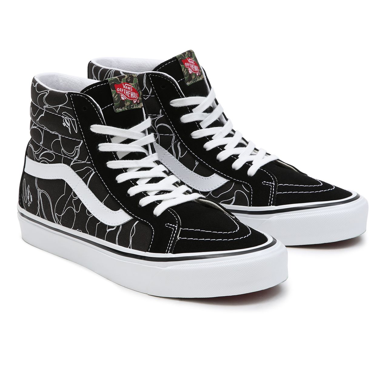 Vans x BAPE Sk8-Hi 38 DX Black Classic Mens Womens - (Vans X Bape) Abc Camo Black/White VN0A38GF7BG Shoes