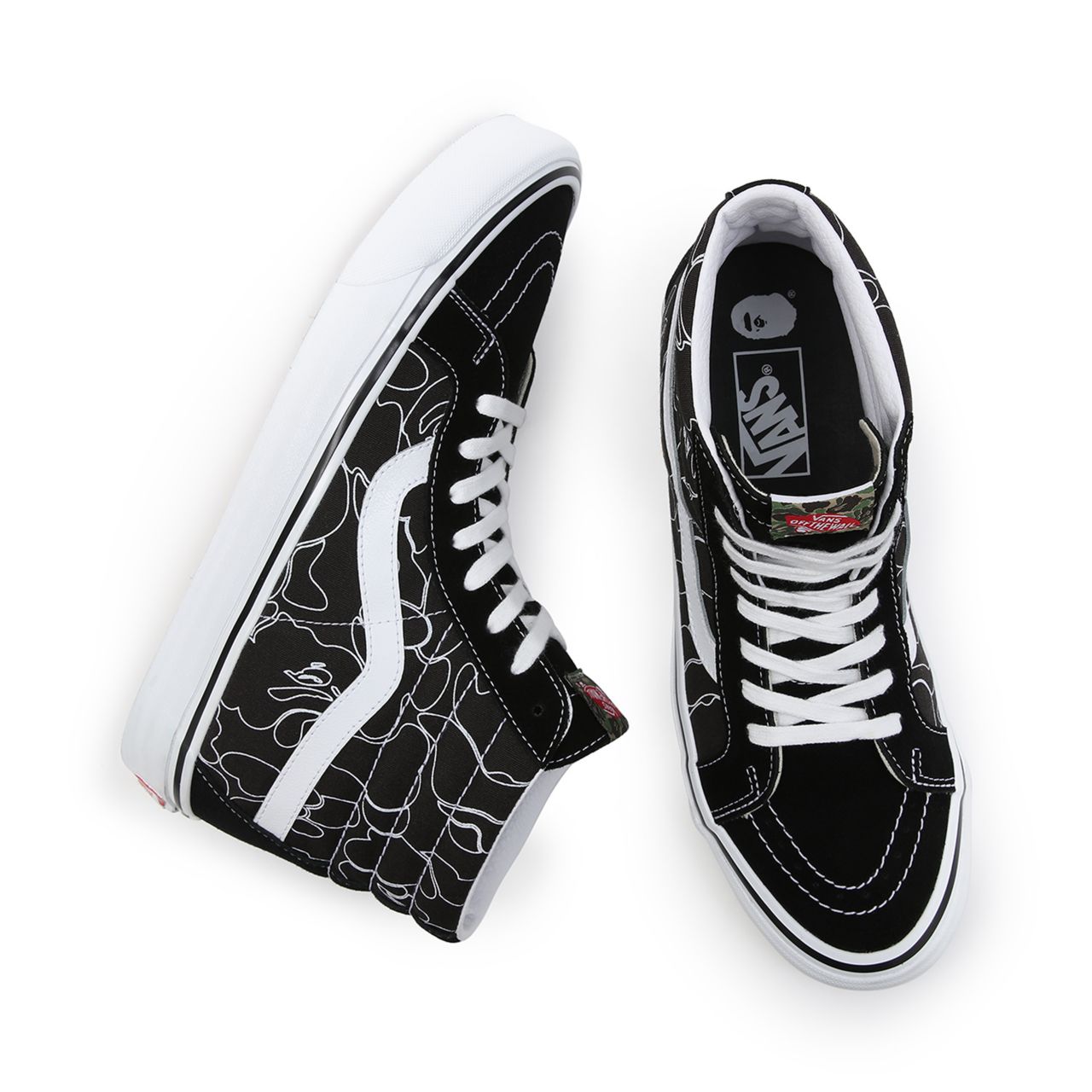 Vans x BAPE Sk8-Hi 38 DX Black Classic Mens Womens - (Vans X Bape) Abc Camo Black/White VN0A38GF7BG Shoes