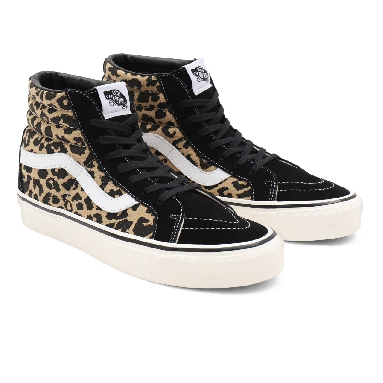 Vans Anaheim Factory Sk8-Hi 38 DX Black Classic Mens Womens - (Anaheim Factory) black/tan leopard VN0A38GF9GI Shoes