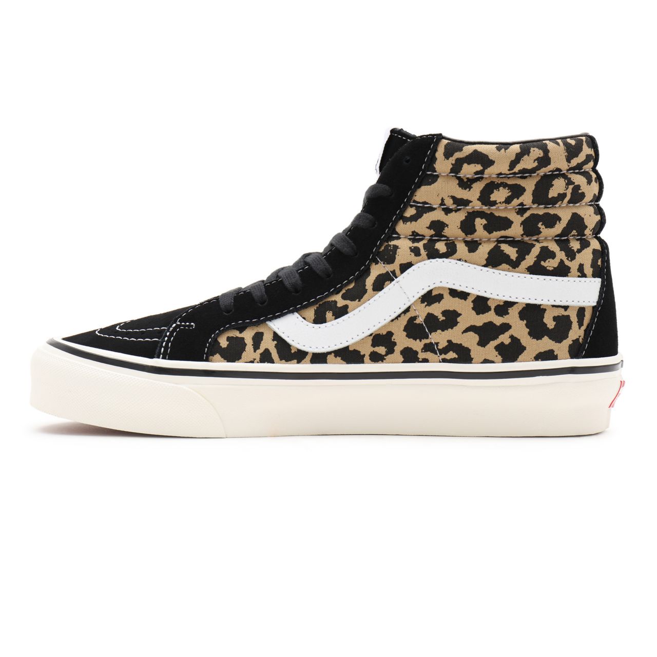 Vans Anaheim Factory Sk8-Hi 38 DX Black Classic Mens Womens - (Anaheim Factory) black/tan leopard VN0A38GF9GI Shoes