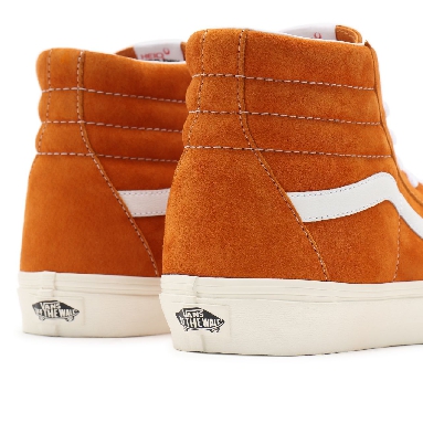 Vans Pig Suede Sk8-Hi Orange Classic Mens Womens - (Pig Suede) desert sun/snow white VN0A32QG9FZ Shoes