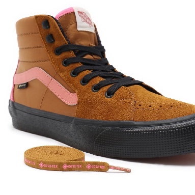 Vans Sk8-Hi Gore-Tex Brown Classic Mens Womens - (Gore-Tex) golden brown/black VN0A4V9X9XS Shoes