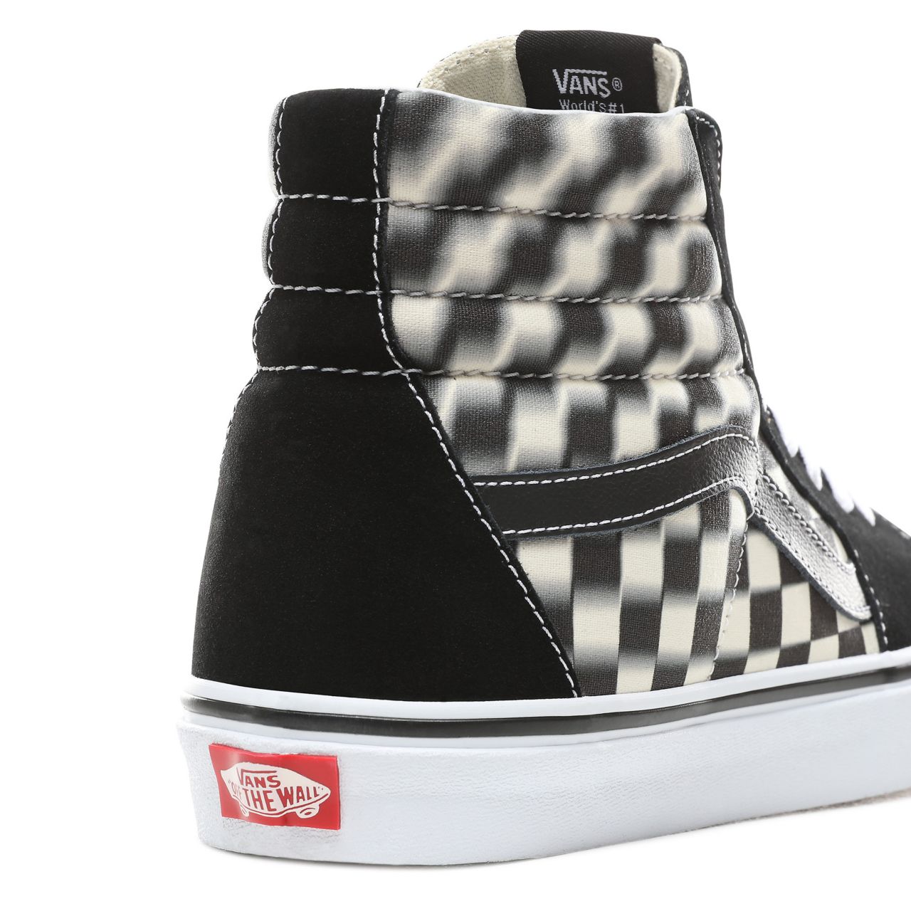 Vans Blur Check Sk8-Hi Classic Mens Womens - (Blur Check) Black/Classic White VN0A38GEVJM Shoes