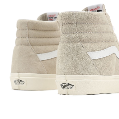 Vans Sk8-Hi Beige Classic Mens Womens - (Pig Suede) Oatmeal/Snow White VN0A5JMJ94V Shoes