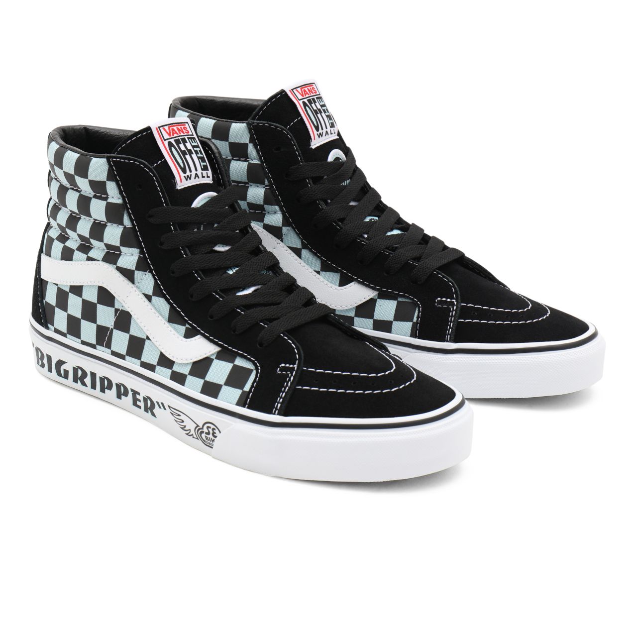 Vans X SE Bikes SK8-Hi Reissue Black Classic Mens Womens - (SE Bikes) big ripper/black/plume/reflective check VN0A4BV8A0E Shoes