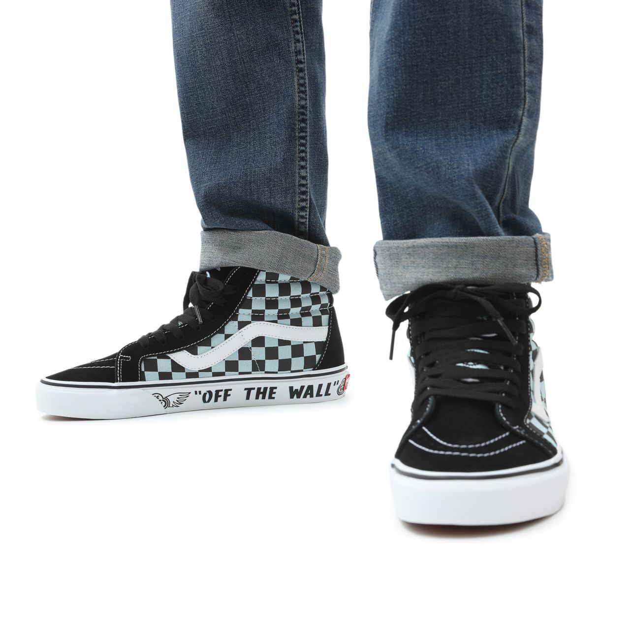 Vans X SE Bikes SK8-Hi Reissue Black Classic Mens Womens - (SE Bikes) big ripper/black/plume/reflective check VN0A4BV8A0E Shoes