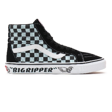 Vans X SE Bikes SK8-Hi Reissue Black Classic Mens Womens - (SE Bikes) big ripper/black/plume/reflective check VN0A4BV8A0E Shoes