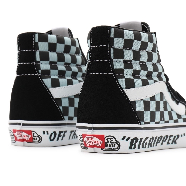 Vans X SE Bikes SK8-Hi Reissue Black Classic Mens Womens - (SE Bikes) big ripper/black/plume/reflective check VN0A4BV8A0E Shoes