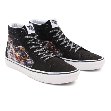 Vans x Project CAT ComfyCush Sk8-Hi Black Classic Mens Womens - (Discovery) projectCAT/playing tigers VN0A3WMB9EF Shoes