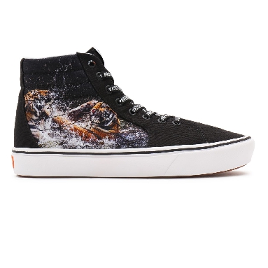 Vans x Project CAT ComfyCush Sk8-Hi Black Classic Mens Womens - (Discovery) projectCAT/playing tigers VN0A3WMB9EF Shoes