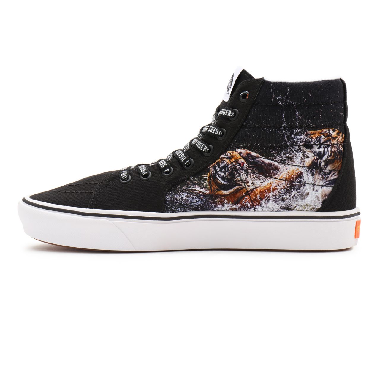 Vans x Project CAT ComfyCush Sk8-Hi Black Classic Mens Womens - (Discovery) projectCAT/playing tigers VN0A3WMB9EF Shoes