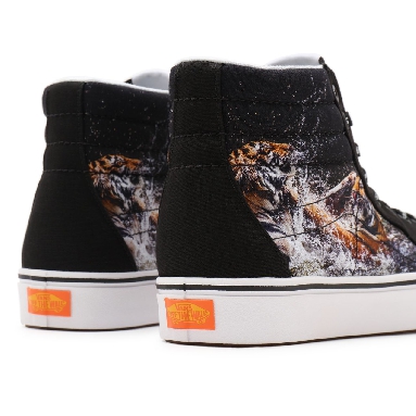 Vans x Project CAT ComfyCush Sk8-Hi Black Classic Mens Womens - (Discovery) projectCAT/playing tigers VN0A3WMB9EF Shoes