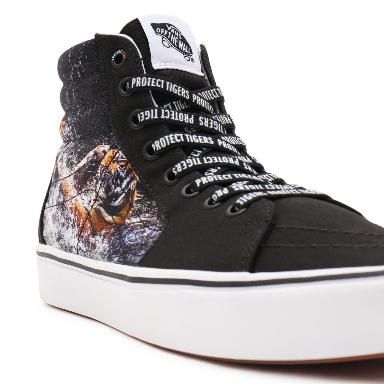 Vans x Project CAT ComfyCush Sk8-Hi Black Classic Mens Womens - (Discovery) projectCAT/playing tigers VN0A3WMB9EF Shoes