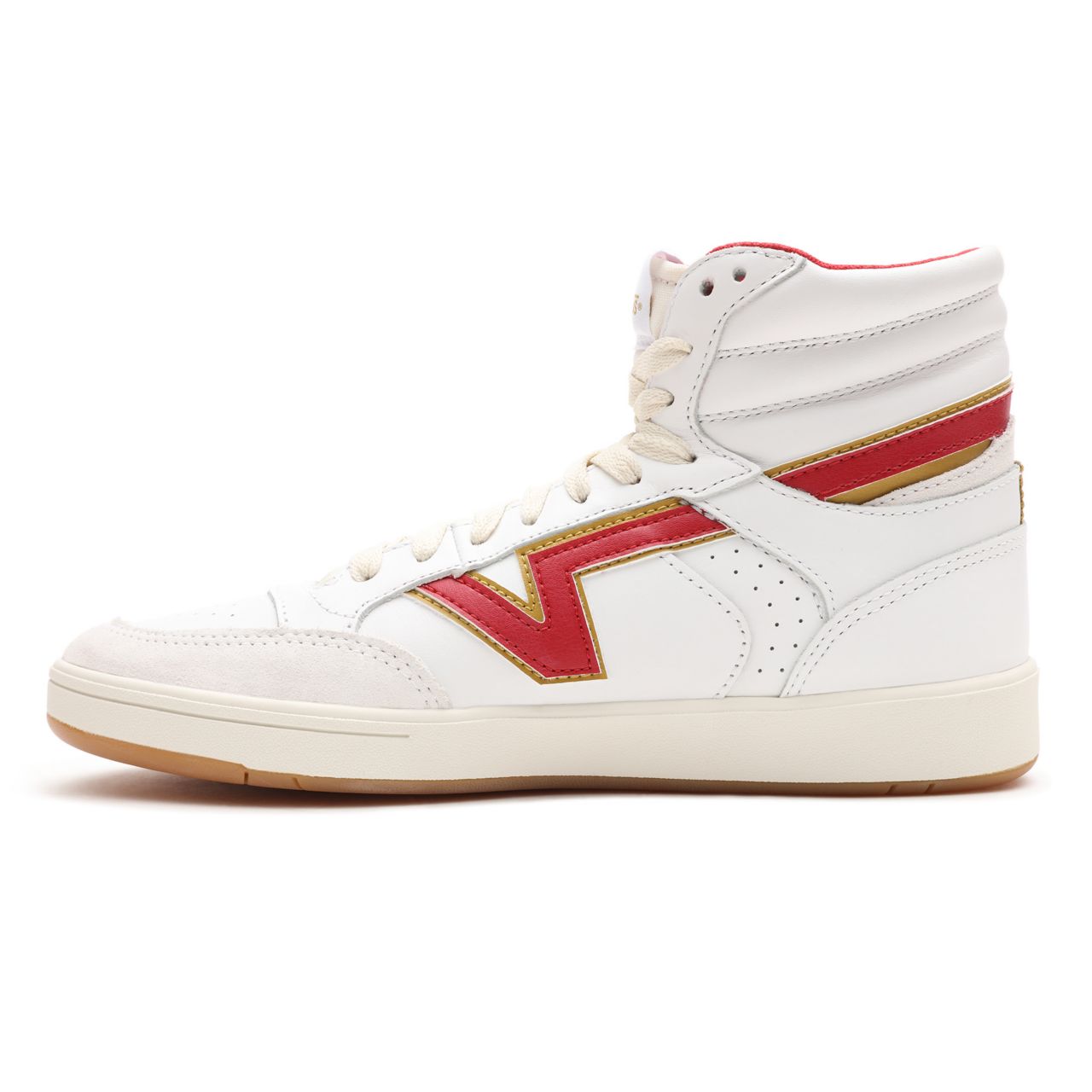 Vans Serio Collection Lowland Hi ComfyCush White Classic Mens Womens - (Serio Collection) true white/ chili pepper VN0A5DY94HX Shoes