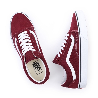 Vans Old Skool Red Classic Mens Womens - Port Royale/True White VN0A38G15U7 Shoes