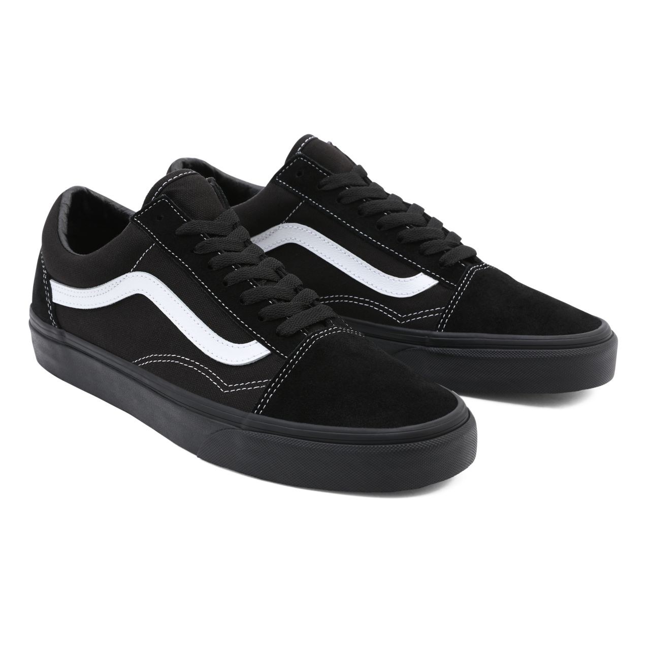 Vans Suede/Canvas Old Skool Black Classic Mens Womens - (Suede/Canvas) Black/Black/True White VN0A3WKT5WU Shoes