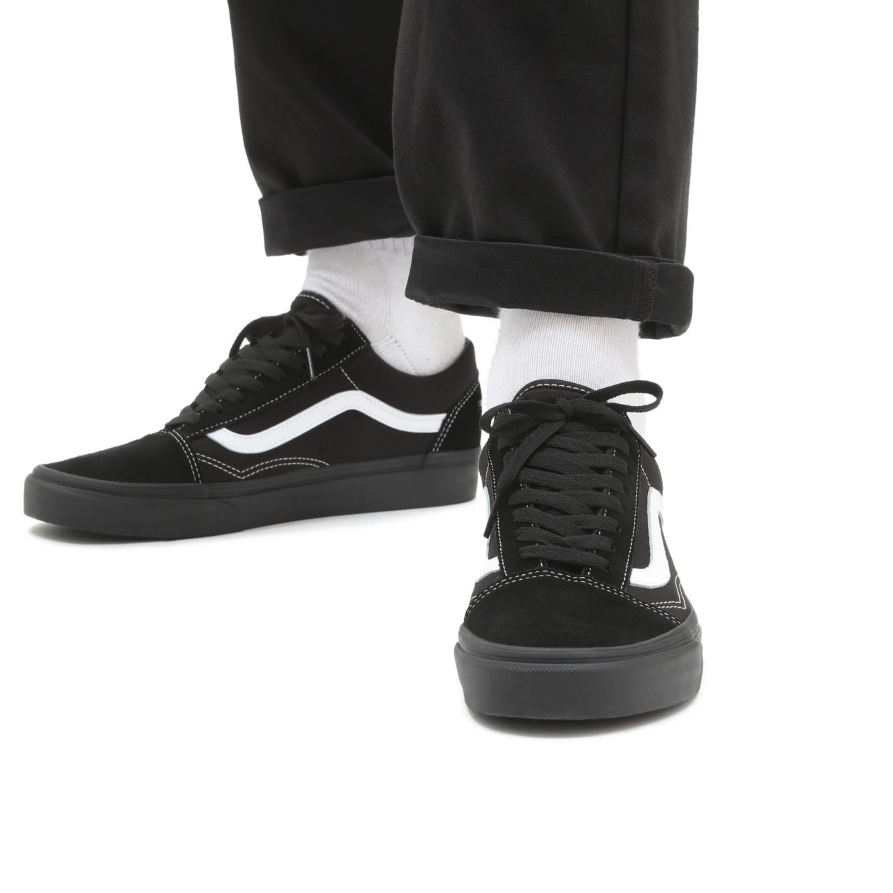 Vans Suede/Canvas Old Skool Black Classic Mens Womens - (Suede/Canvas) Black/Black/True White VN0A3WKT5WU Shoes