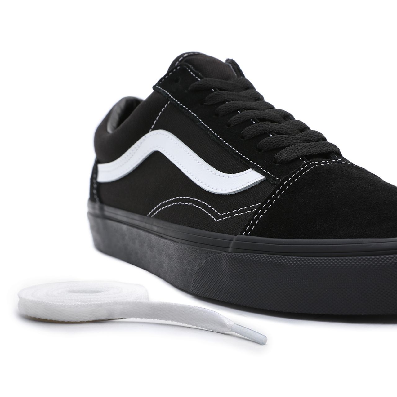 Vans Suede/Canvas Old Skool Black Classic Mens Womens - (Suede/Canvas) Black/Black/True White VN0A3WKT5WU Shoes