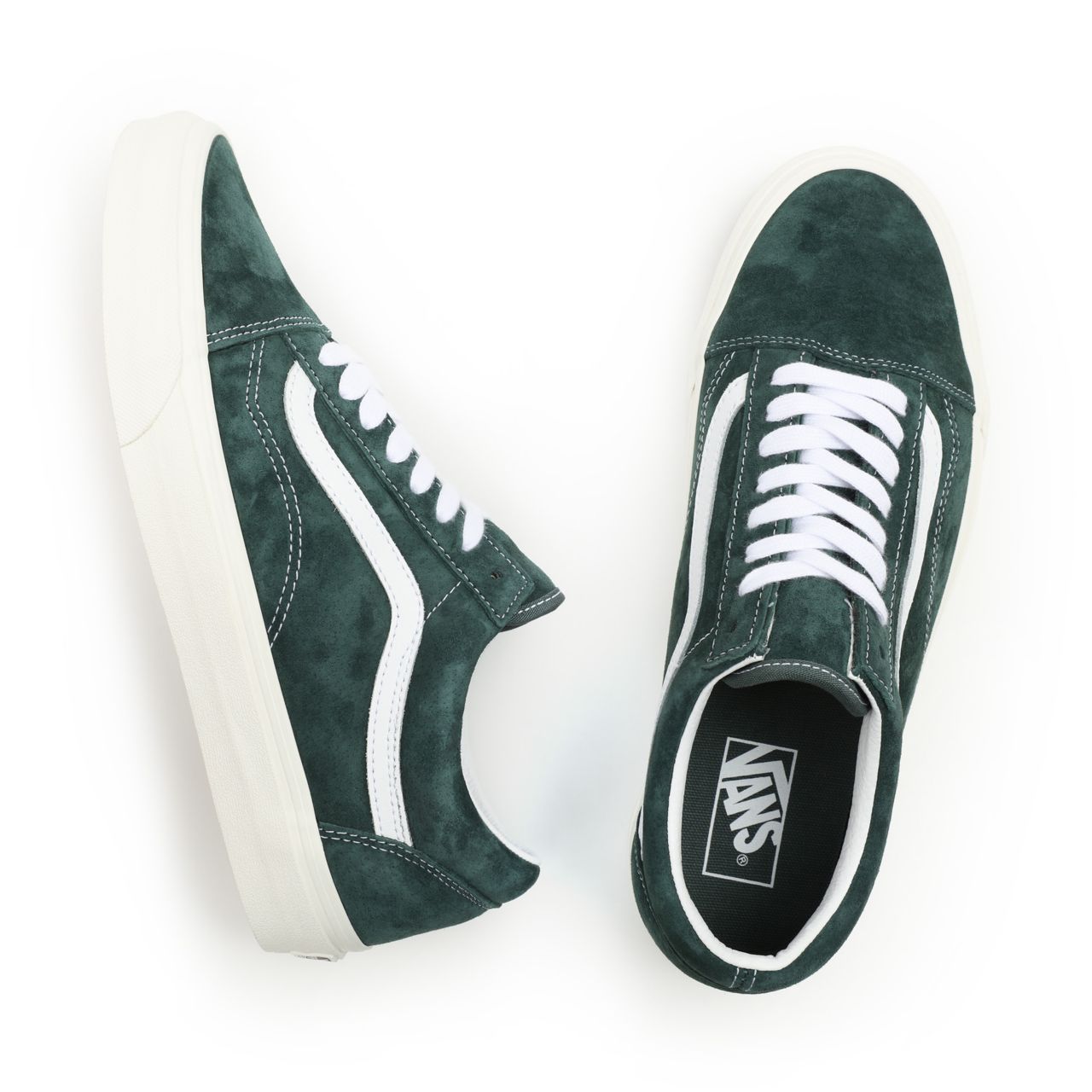 Vans Pig Suede Old Skool Green Classic Mens Womens - (Pig Suede) Jungle Green/Snow White VN0A5JMI94T Shoes